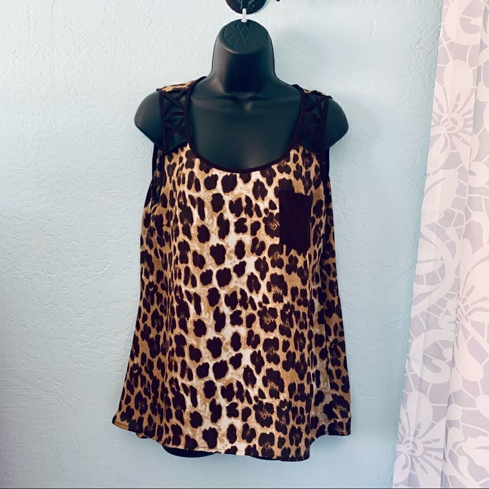Edge Cheetah Print Tank Top Size Large